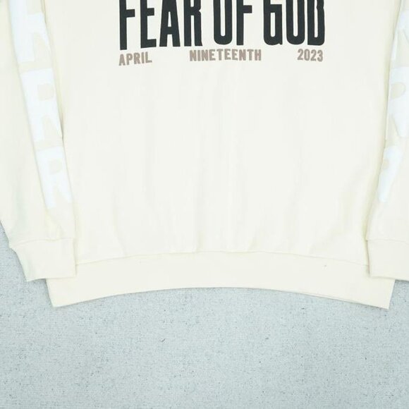 RIVINGTON ROI REBIS Fear Of God 2023 Commemorative Cream Sweatshirt - Picture 3 of 6
